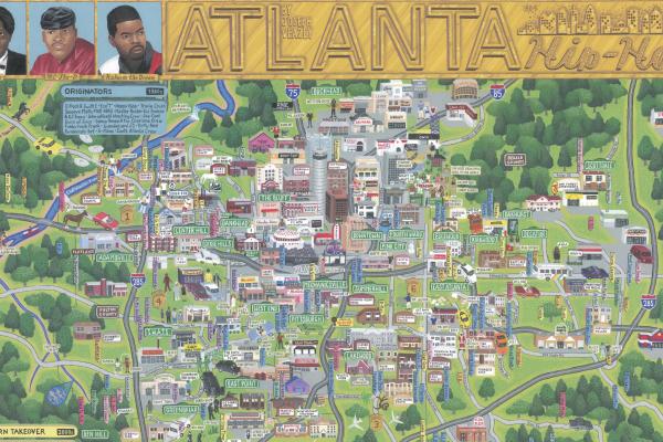 Map of influential sites in Atlanta hip hop history