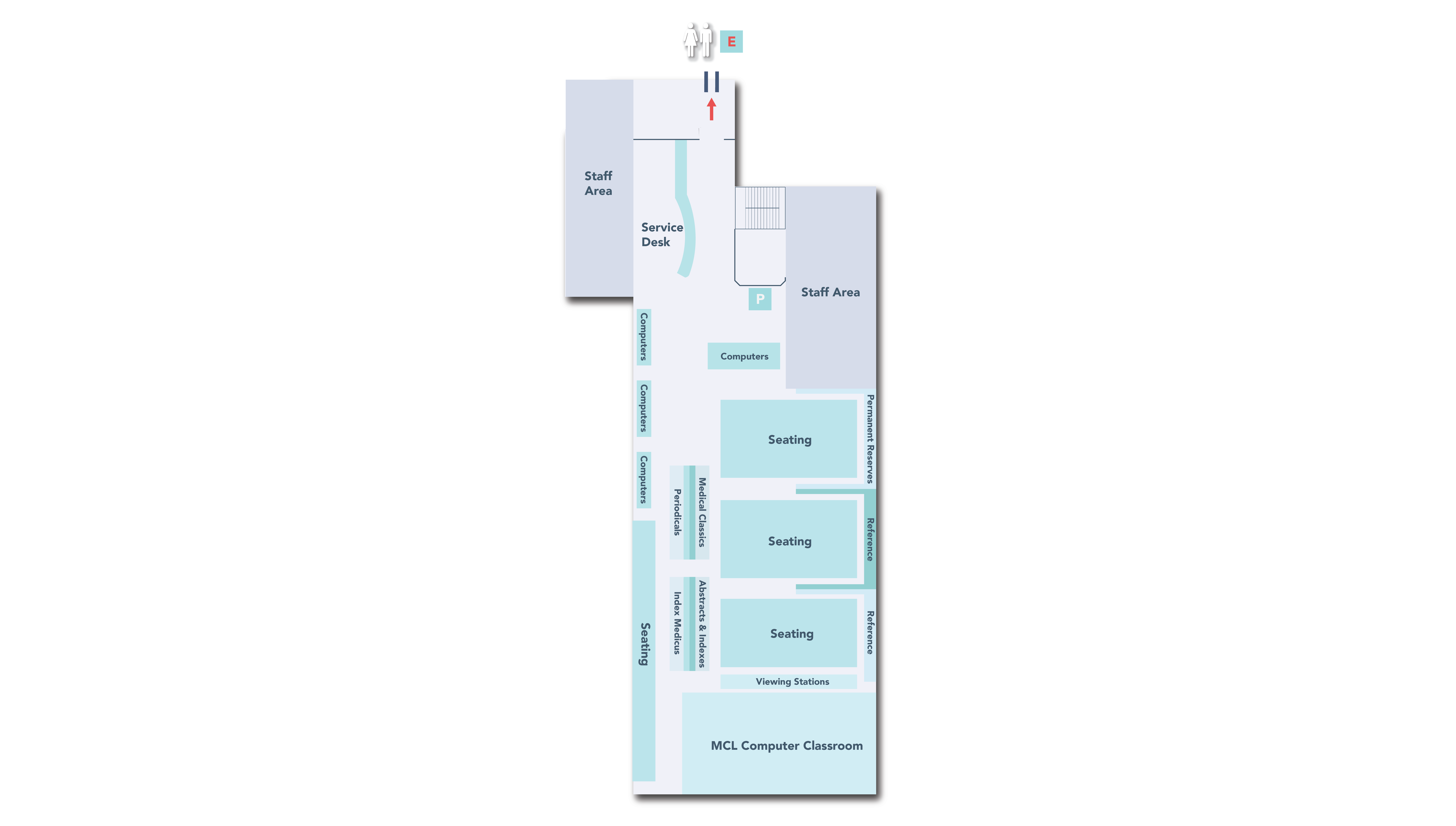 Medical Center Library first floor map