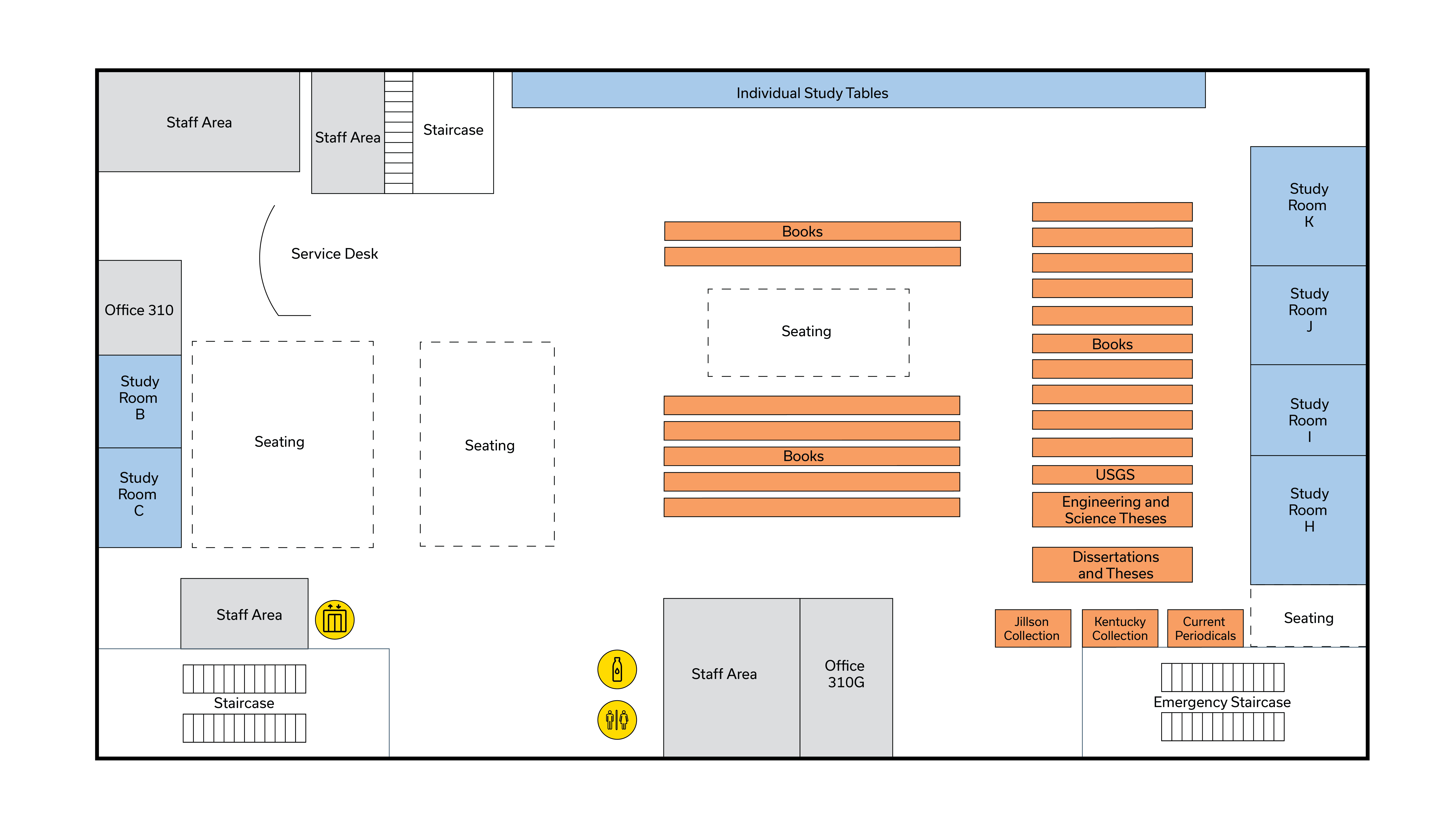 King Library Annex third floor map.