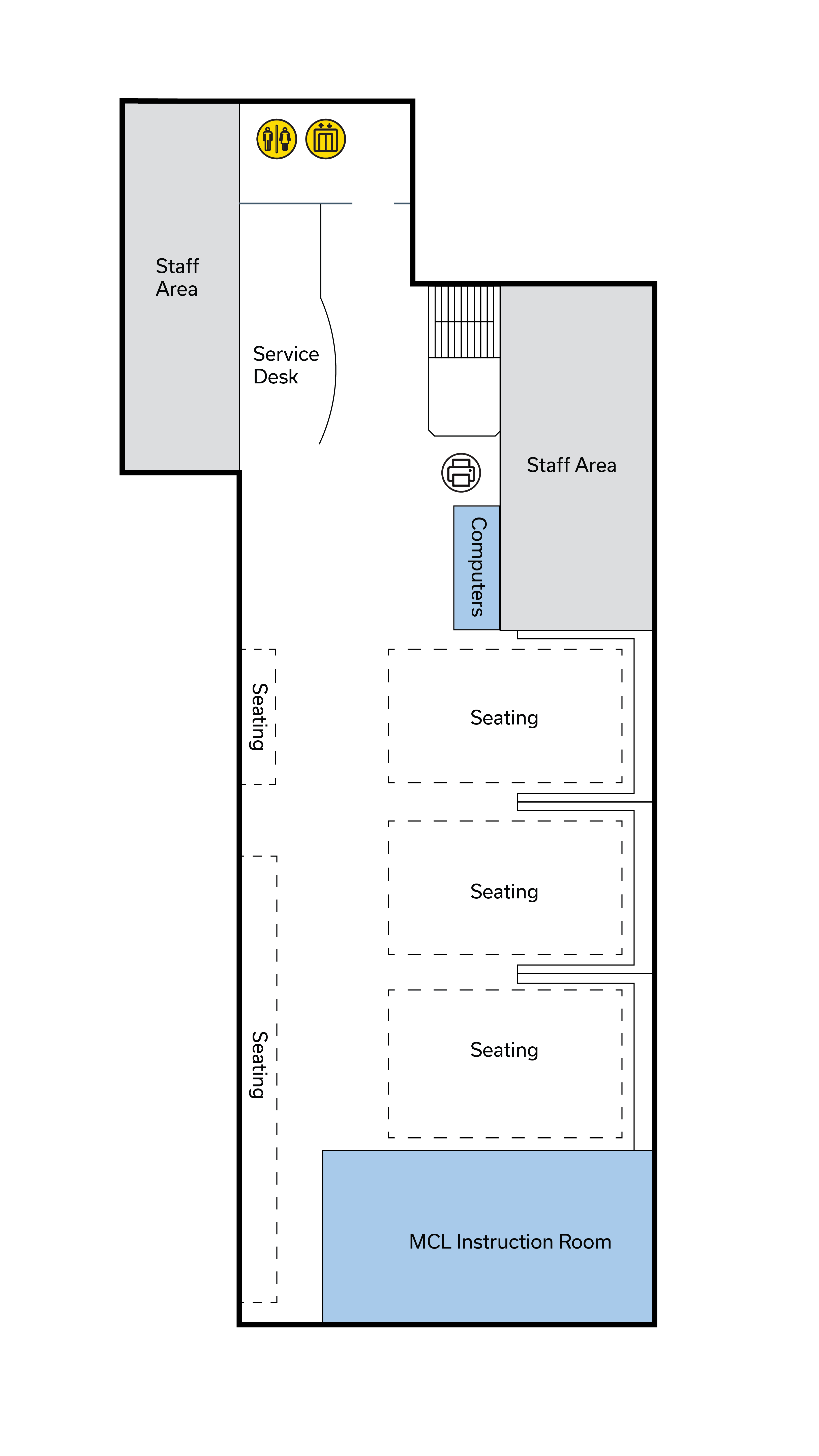 Medical Center Library first floor map