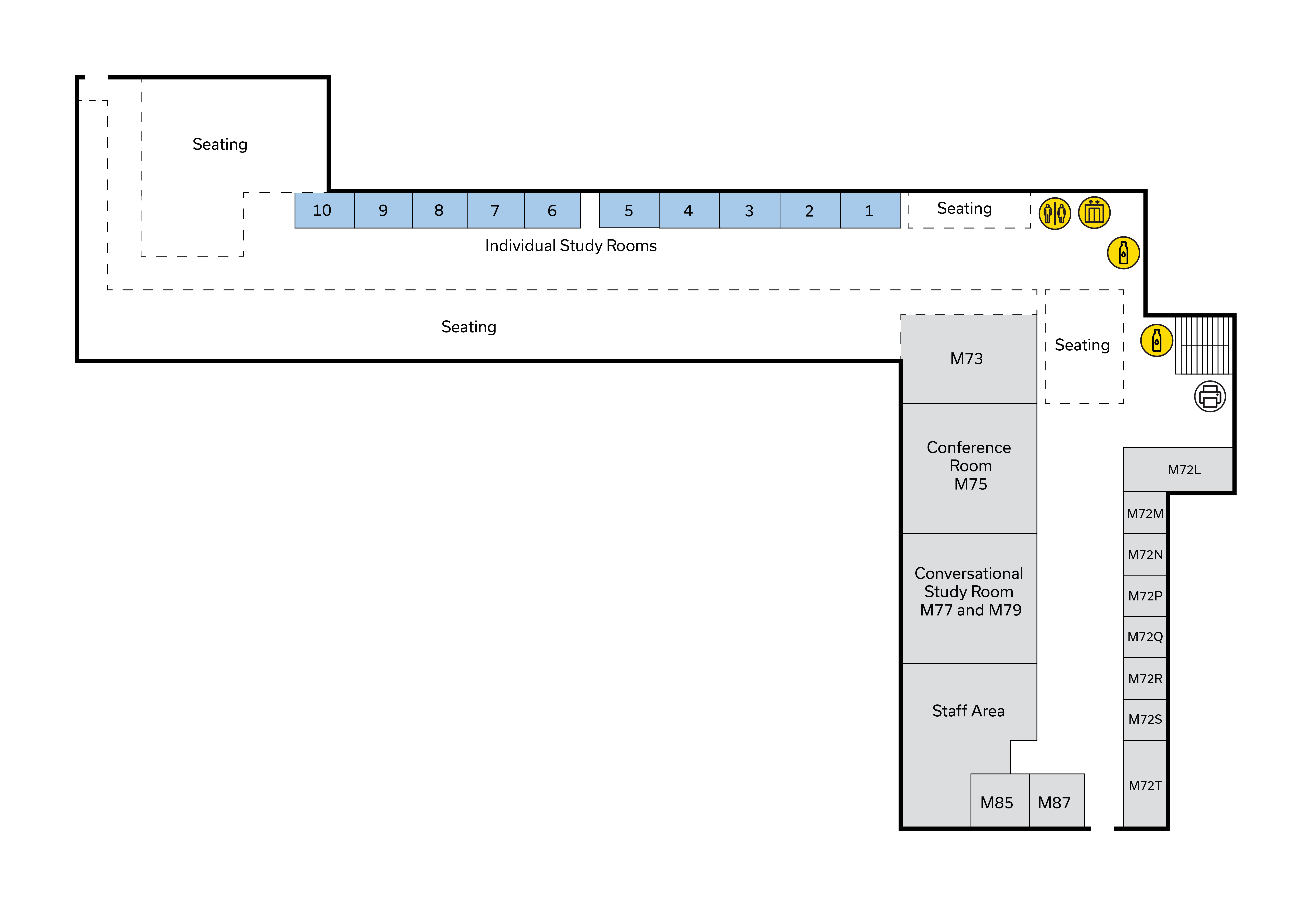 Medical Center Library basement map