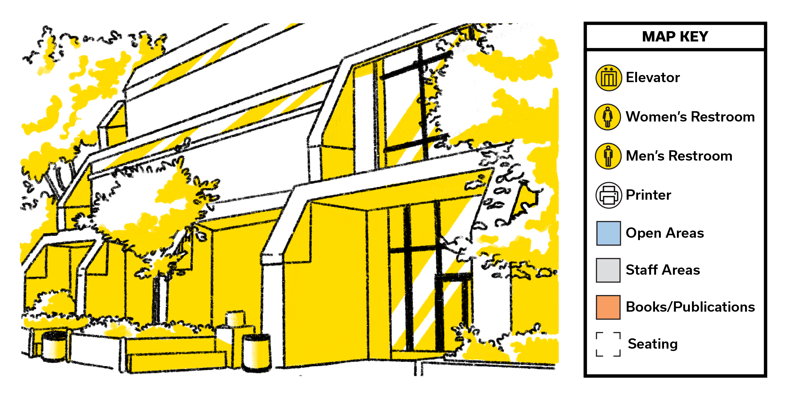 Key to Fine Arts Library floor maps
