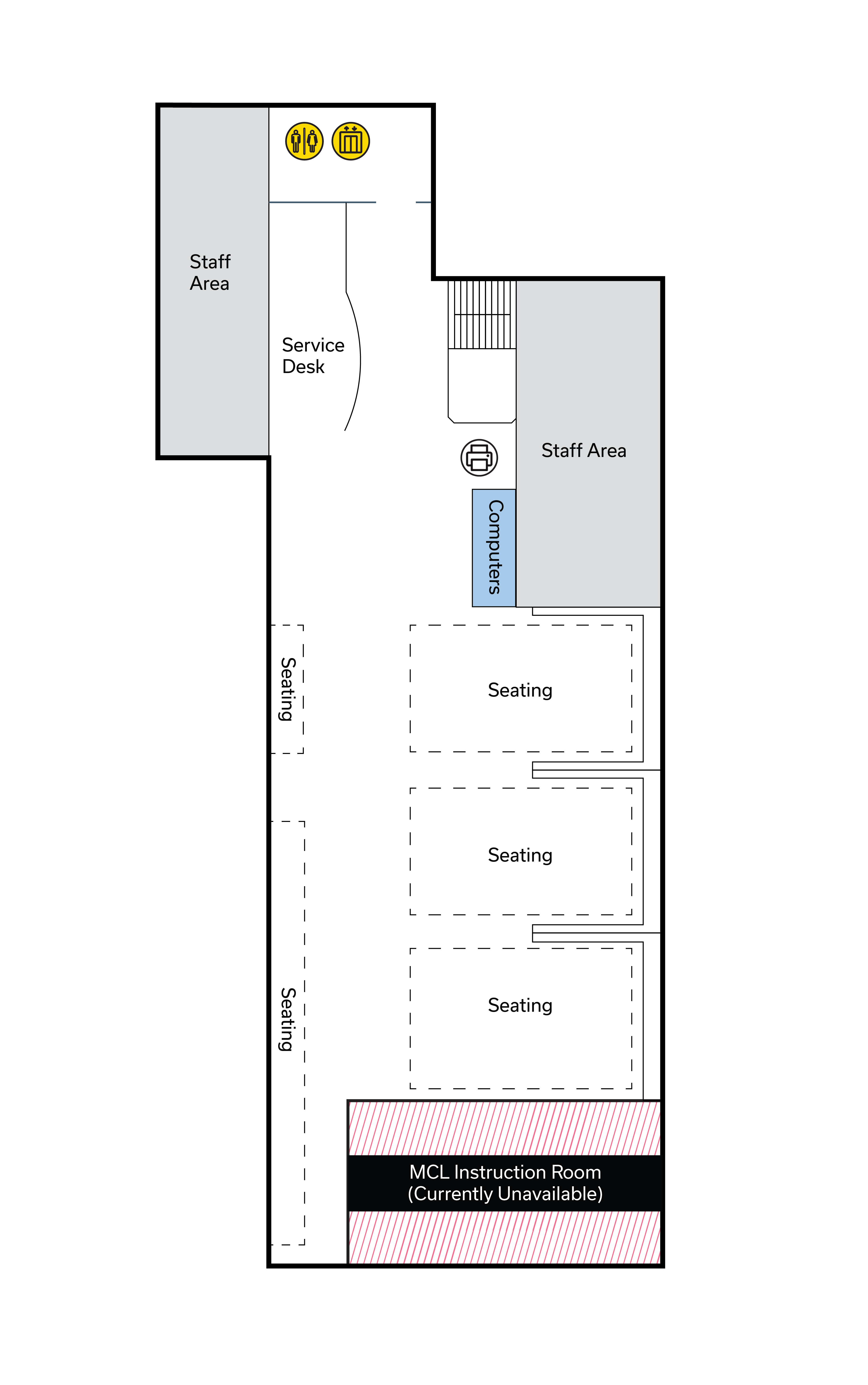 First floor of the Medical Center Library