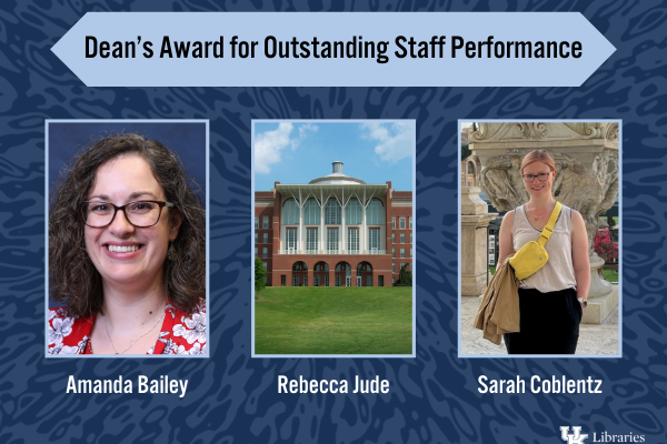 Graphic displaying the winners of the Dean's Award for Outstanding Staff Performance
