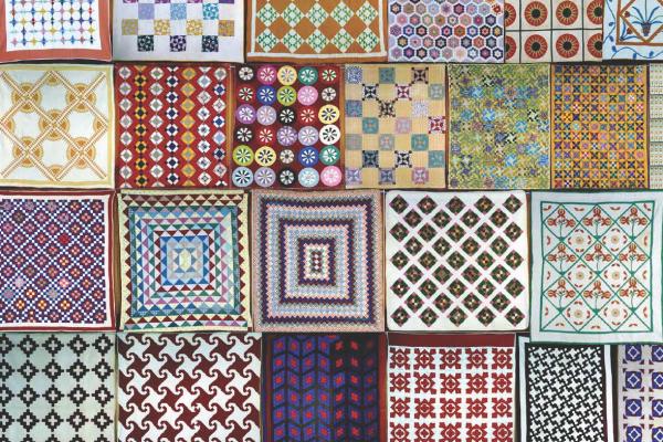 A collage of quilts from the Wade Hall Quilt Collection