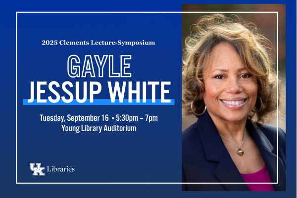 Graphic for 2025 Clements Lecture featuring Gayle Jessup White