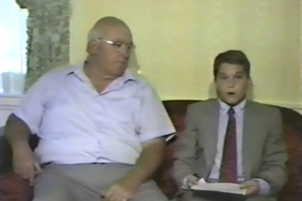 A still from a 1991 interview with Frederick Booker Noe II
