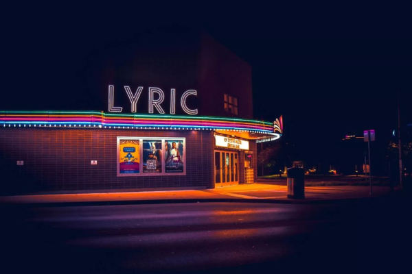 Lexington's Lyric Theater at night