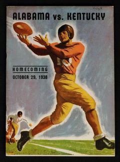 Front cover of 1938 sports program for Alabama vs. Kentucky