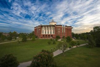 View of William T. Young Library and surrounding grounds.