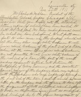 Handwritten letter from 1911