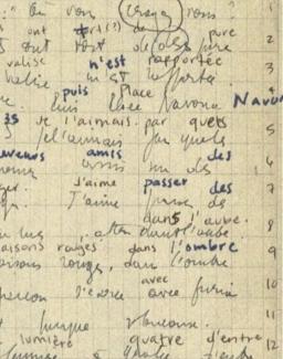 Handwritten manuscript of Jean-Paul Sartre