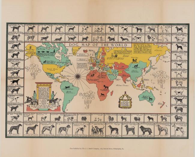 The Dog Map of the World, with 66 dog breeds and their country of origin