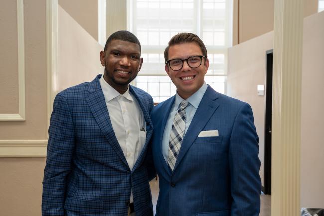 Dion Copeland and Cody Foster, recipients of the Clements Award