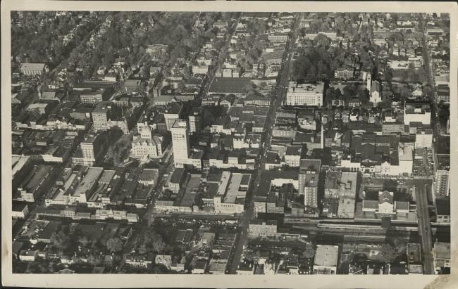 Archival aerial photo of Lexington in 1949