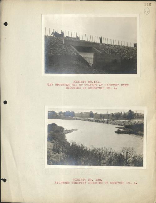 Sheet of paper with two archival photos with captions