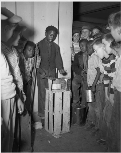 Archival image of children's jug band