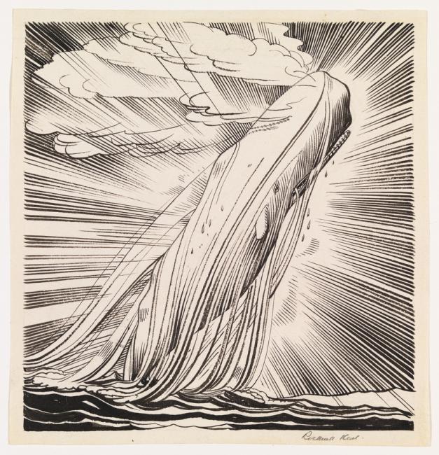 Rockwell Kent's engraving "Moby Dick in Full Strength"