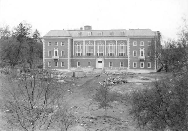 Margaret I. King Library under construction in the early 1930s