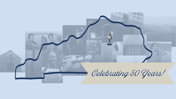 50 Year Anniversary Celebration graphic for the Louie B. Nunn Center for Oral History.