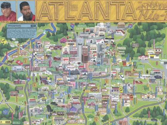 Map of influential sites in Atlanta hip hop history
